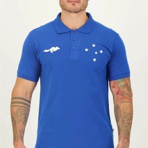 Cruzeiro Fox Blue Polo Shirt Large Brazil Futball Raposa New W Tags Surf Center